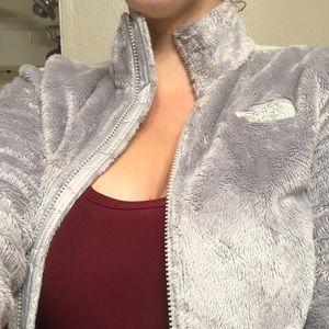 EUC North Face Med Sherpa poly Lite Grey Jacket